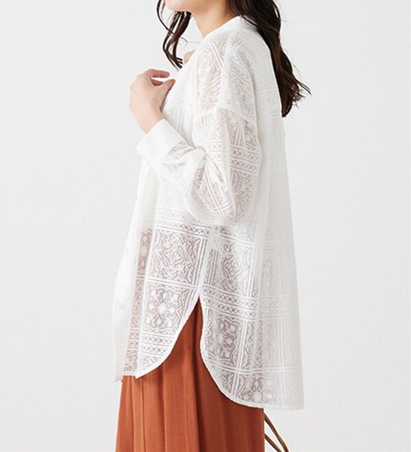 BELLUNA（ベルーナ）の「上品レース素材シャツチュニック（チュニック）」｜詳細画像