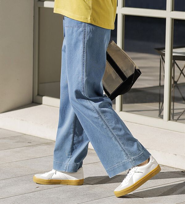 BELLUNA（ベルーナ）の「新感覚！メッシュデニムワイドパンツ（フルレングスパンツ）」｜詳細画像