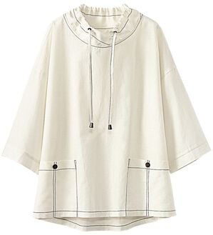 BELLUNA（ベルーナ）の「ステッチが効いたゆったりブラウス（ブラウス）」｜オフ白