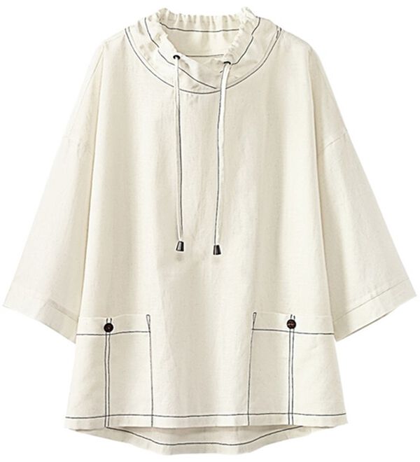 BELLUNA（ベルーナ）の「ステッチが効いたゆったりブラウス（ブラウス）」｜オフ白