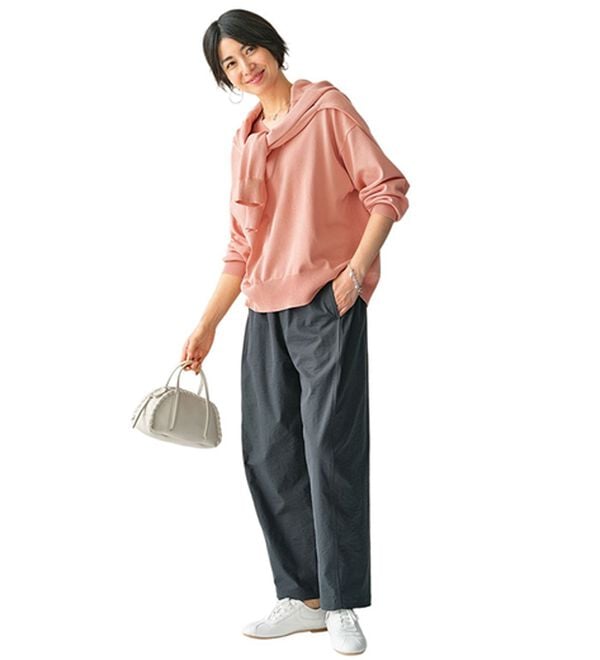 BELLUNA（ベルーナ）の「サラもち！快適ビンテージ調素材カーブパンツ（ワイドパンツ・ガウチョ）」｜詳細画像