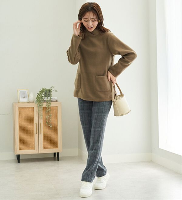 BELLUNA（ベルーナ）の「まるではく毛布！静電防止付裏ファーイージーパンツ（フルレングスパンツ）」｜詳細画像