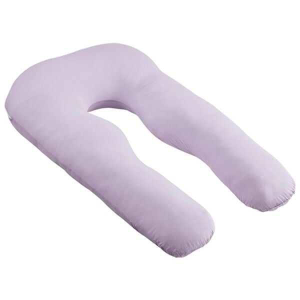 「包み込まれる幸せＵ字抱き枕（枕）」｜綿ニットパープル