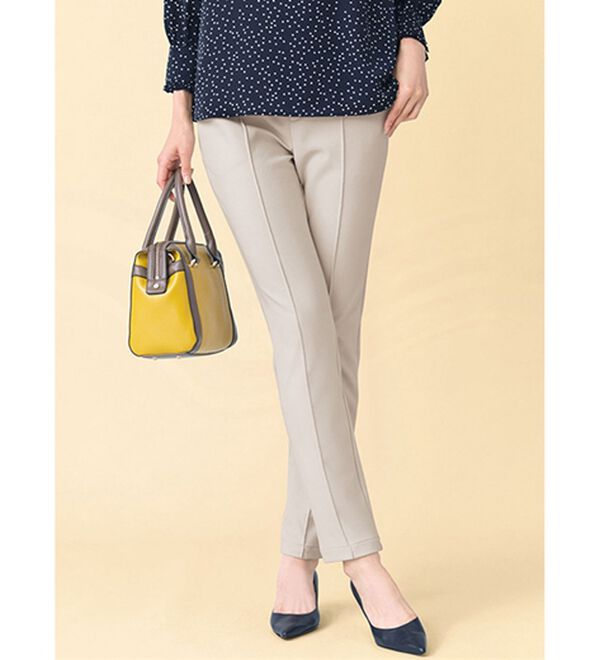 VINNO（ヴィノ）の「＜日本製＞美のフィット裏起毛ハイテンションストレートパンツ（フルレングスパンツ）」｜詳細画像