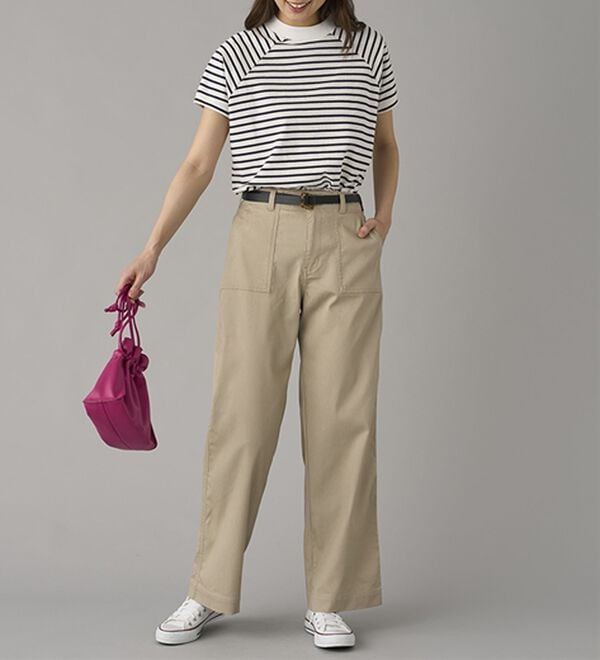 BELLUNA（ベルーナ）の「新感覚！メッシュデニムワイドパンツ（フルレングスパンツ）」｜詳細画像