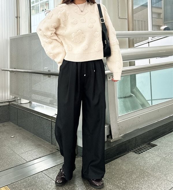 GeeRA（ジーラ）の「ウールライクダブルタックイージーパンツ（フルレングスパンツ）」｜詳細画像