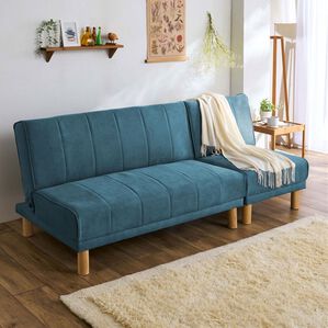 iellio（イエリオ）の「４ＷＡＹスタイリッシュソファベッド＜リクライニングソファ・カウチソファ・オットマンソファ・２人掛け・３人掛け・新生活＞（ソファ）」｜ターコイズブルー