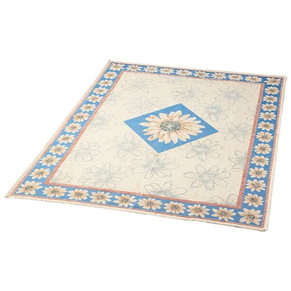 「イタリア製ジャカード織カーペット「マルゲリータ」（ラグ）」｜ベージュブルー