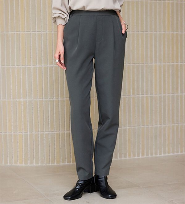 RANAN（ラナン）の「あったか！裏起毛美脚シルエットタックパンツ（フルレングスパンツ）」｜詳細画像