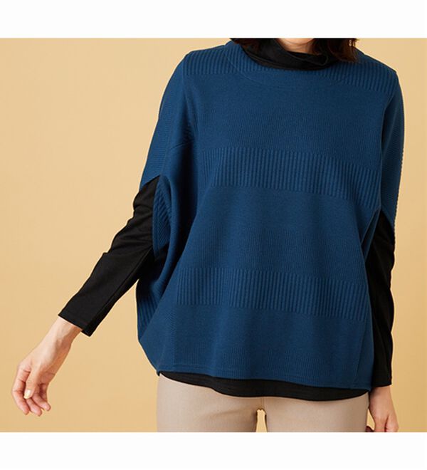 BELLUNA（ベルーナ）の「【2点セット】ジャカード素材ポンチョアンサンブル（アンサンブル）」｜詳細画像