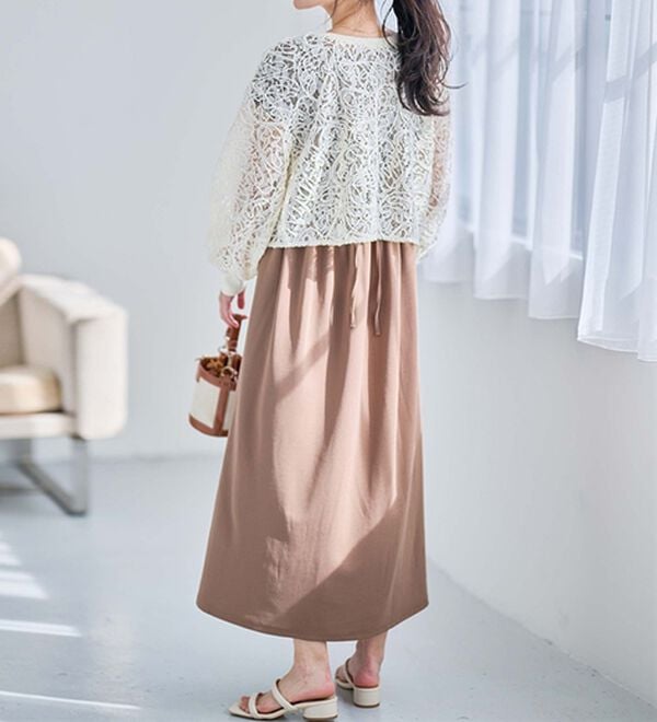 RANAN（ラナン）の「上品見えバックギャザーワンピース（その他ワンピース）」｜詳細画像