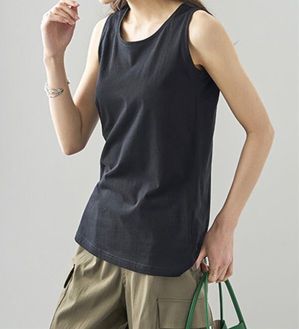 BELLUNA（ベルーナ）の「ヒンヤリ綿１００％大人顔タンクトップ（タンクトップ・キャミソール）」｜詳細画像