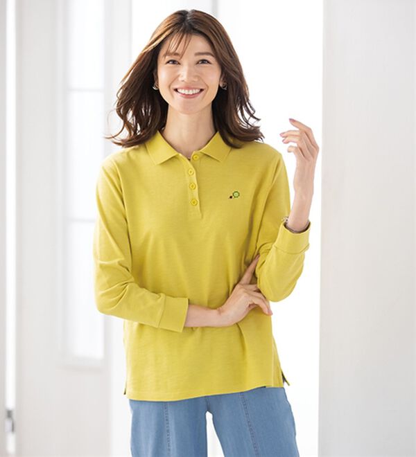 ルフラン（ルフラン）の「ナノプラチナ加工長袖ポロシャツ（ポロシャツ）」｜詳細画像