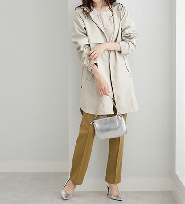 BELLUNA（ベルーナ）の「はっ水加工ボンディング素材ロング丈パーカー（ロングコート）」｜詳細画像