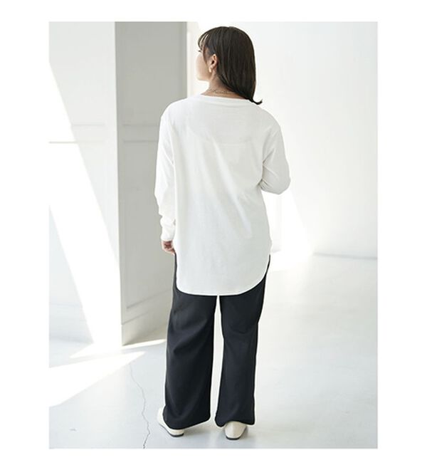 BELLUNA（ベルーナ）の「綿１００％抗菌防臭ロゴＴシャツ（カットソー）」｜詳細画像