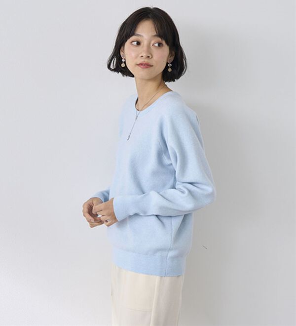 BELLUNA（ベルーナ）の「トレーナー感覚！きれいめカジュアルさんのためのニットトレーナー（ニット・セーター）」｜詳細画像