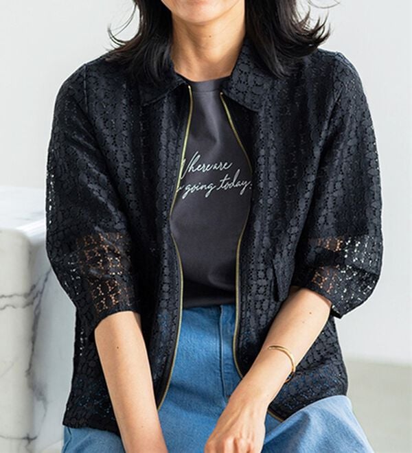 BELLUNA（ベルーナ）の「上品花柄レースジャケット（その他ジャケット）」｜詳細画像