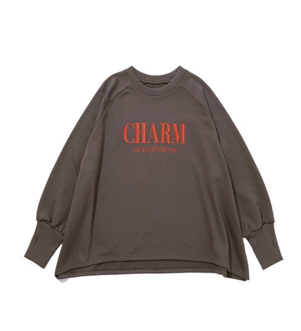 GeeRA（ジーラ）の「指穴デザイン刺しゅうロゴスウェット（トレーナー・スウェット）」｜詳細画像