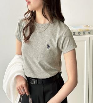 GeeRA（ジーラ）の「【ＵＳ．ＰＯＬＯ．ＡＳＳＮ】汗染み防止ミニＴシャツ（Tシャツ）」｜杢グレー