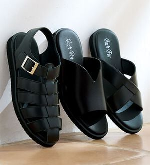 「＜大和の匠＞国産牛革サンダル（メンズサンダル）」｜詳細画像