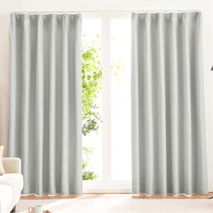 iellio（イエリオ）の「１００％遮光＆防音＆断熱保温カーテン＜２枚組・１００％遮光（１級遮光）・洗える・無地・形状記憶加工・新生活・コスパ＞（ドレープカーテン）」｜グレー