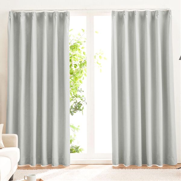 iellio（イエリオ）の「１００％遮光＆防音＆断熱保温カーテン＜２枚組・１００％遮光（１級遮光）・洗える・無地・形状記憶加工・新生活・コスパ＞（ドレープカーテン）」｜グレー