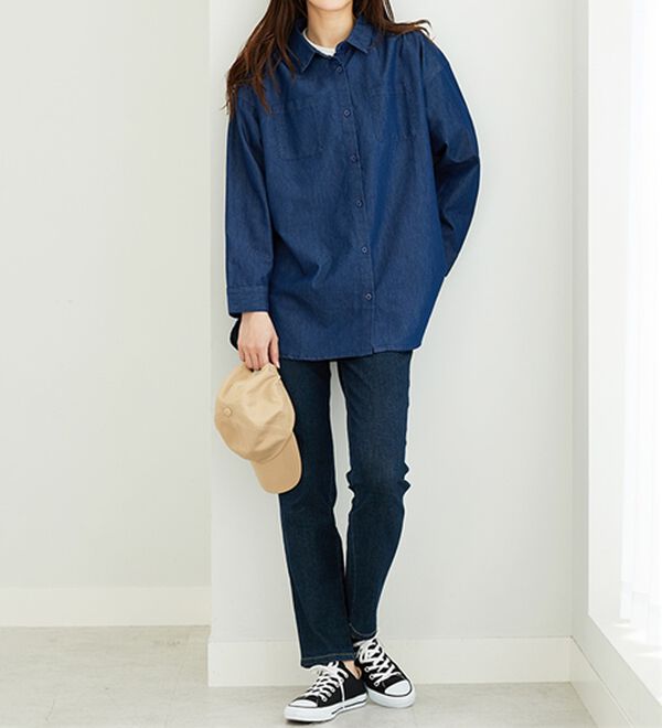 BELLUNA（ベルーナ）の「ポケット付デニムシャツチュニック（チュニック）」｜詳細画像