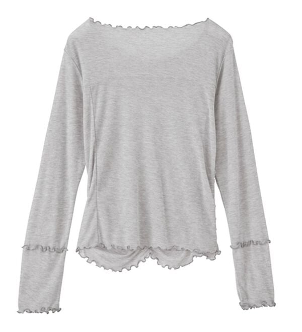 RANAN（ラナン）の「ギャザーデザインシアーTシャツ（Tシャツ）」｜詳細画像