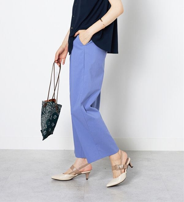 BELLUNA（ベルーナ）の「麻入りストレッチタックワイドパンツ（ワイドパンツ・ガウチョ）」｜詳細画像