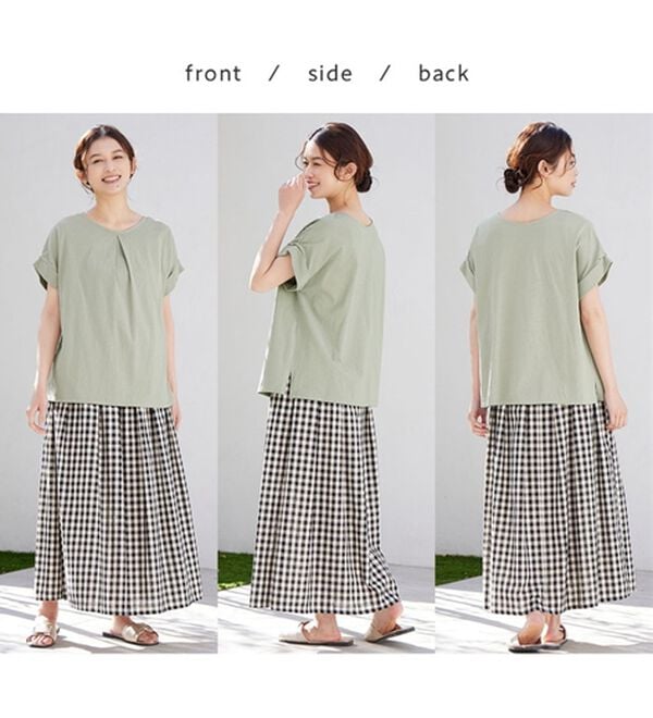 Viola e Viola（ヴィオラ エ ヴィオラ）の「【接触冷感】綿１００％前後２ＷＡＹタックトップス　さらひやりコットン（カットソー）」｜詳細画像