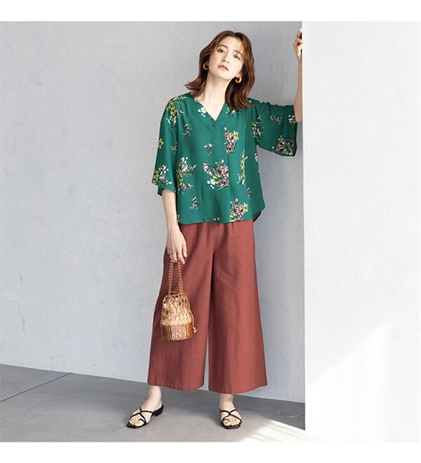 GeeRA（ジーラ）の「花柄フレアースリーブブラウス（ブラウス）」｜詳細画像