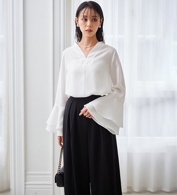 RANAN（ラナン）の「袖ペプラムデザイントップスセットアップ（セットアップ）」｜詳細画像