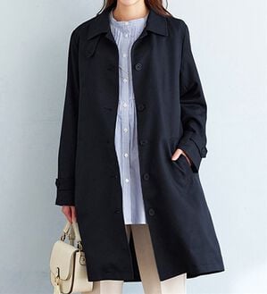 BELLUNA（ベルーナ）の「花粉対策！ライナー付ステンカラーコート（ロングコート）」｜ネイビー