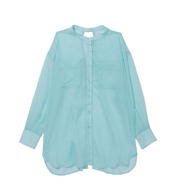 GeeRA（ジーラ）の「シアー素材ストライプマルチウェイシャツ（シャツ）」｜詳細画像