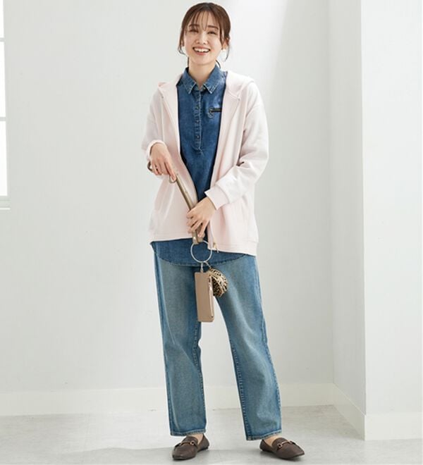 BELLUNA（ベルーナ）の「【快適Ｌａｂ．】とろみ素材裾タックパーカー（パーカー）」｜詳細画像