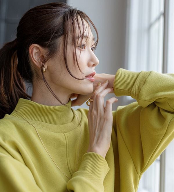 BELLUNA（ベルーナ）の「リブ使いがかわいい裏起毛トレーナー（チュニック）」｜詳細画像