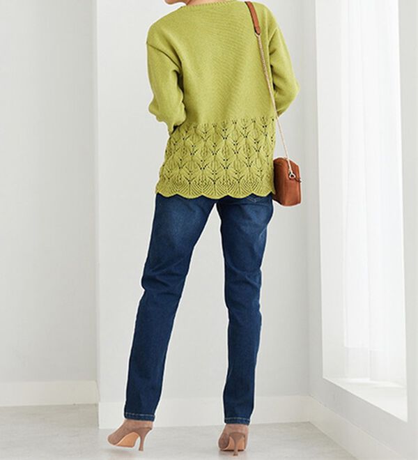 BELLUNA（ベルーナ）の「【暖かデニム】ふんわり裏起毛ストレッチスリムジーンズ（フルレングスパンツ）」｜詳細画像