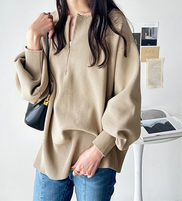 GeeRA（ジーラ）の「ハーフジップニットプルオーバー（ニット・セーター）」｜詳細画像