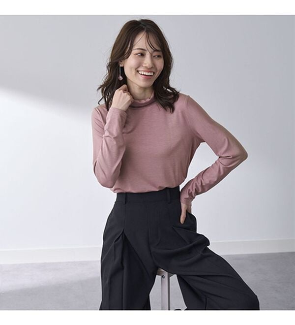 BELLUNA（ベルーナ）の「なめらかテンセル（ＴＭ）繊維ストレッチプルオーバー（カットソー）」｜詳細画像