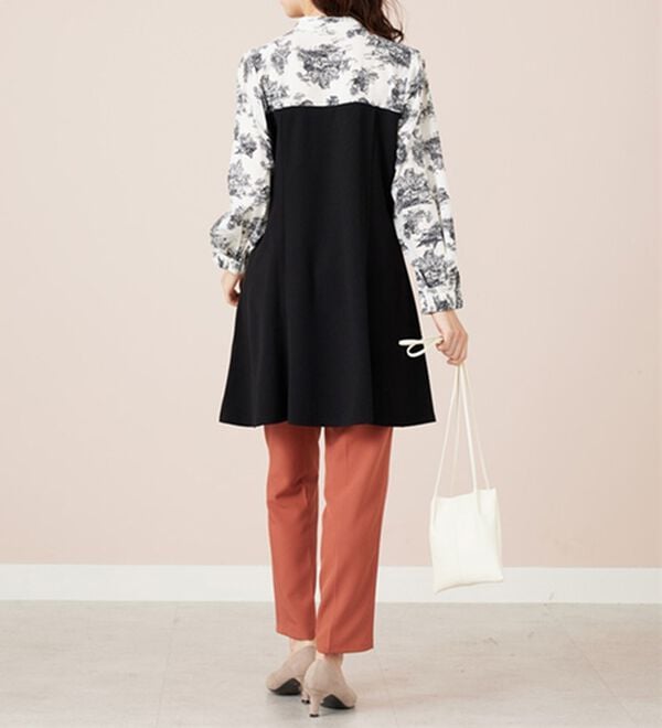 BELLUNA（ベルーナ）の「リボン付ブラウス切替チュニックワンピース（チュニック）」｜詳細画像