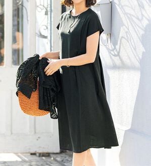 ルフラン（ルフラン）の「たっぷりドレープのワンピアンサンブル（フォーマルワンピース）」｜黒