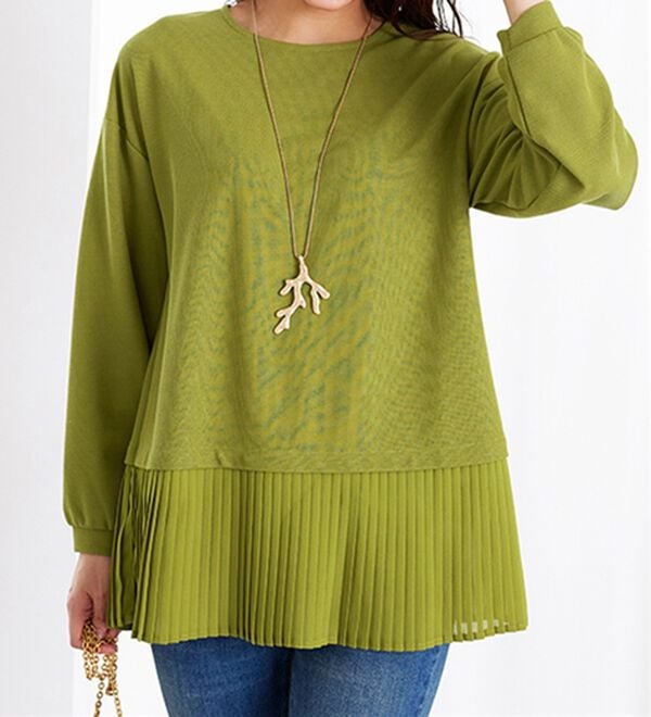 BELLUNA（ベルーナ）の「かのこ素材裾プリーツプルオーバー（カットソー）」｜詳細画像