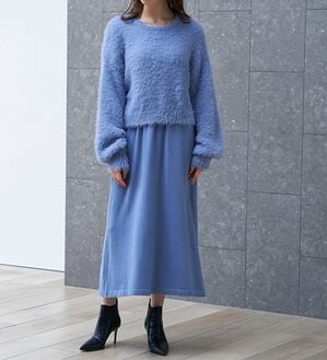 RANAN（ラナン）の「フェザーニットワンピースアンサンブル（ニットワンピース）」｜ダスティブルー