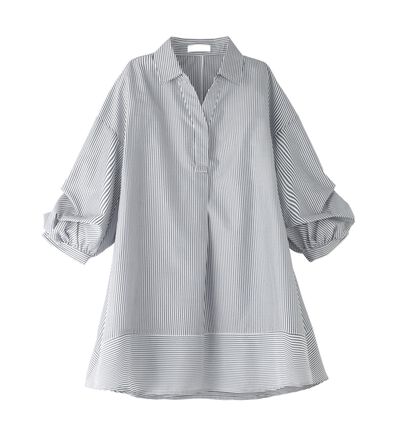 BELLUNA（ベルーナ）の「麻調素材袖タックデザインシャツチュニック（チュニック）」