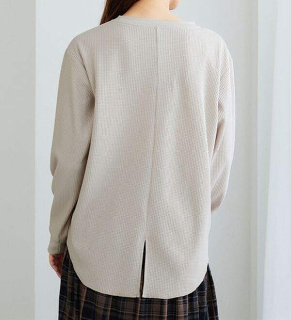 BELLUNA（ベルーナ）の「《快適Ｌａｂ．》 乾きやすい！ドライワッフルプルオーバー（カットソー）」｜詳細画像