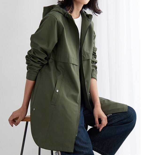 BELLUNA（ベルーナ）の「はっ水加工ボンディング素材ロング丈パーカー（ハーフコート）」｜詳細画像