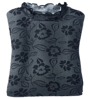 BELLUNA（ベルーナ）の「楊柳素材プリントハイネックプルオーバー（カットソー）」｜花柄(モノトーン)