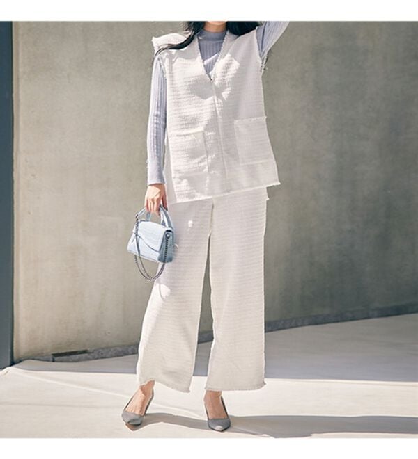 RANAN（ラナン）の「ツイードワイドパンツ（フルレングスパンツ）」｜詳細画像