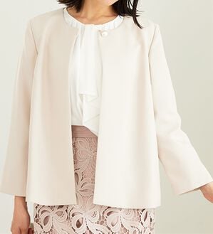 BELLUNA（ベルーナ）の「＜セレモニースタイル＞パール付袖フレアージャケット（その他ジャケット）」｜ベージュ