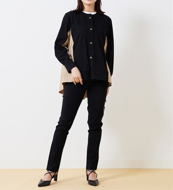 BELLUNA（ベルーナ）の「チノ見えストレッチ素材スリムパンツ（フルレングスパンツ）」｜詳細画像